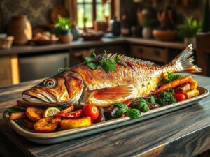 Pirarucu Assado com Ervas da Amazônia