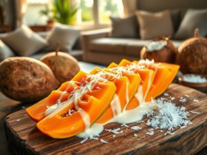 Doce Mamão com Coco e Leite Condensado